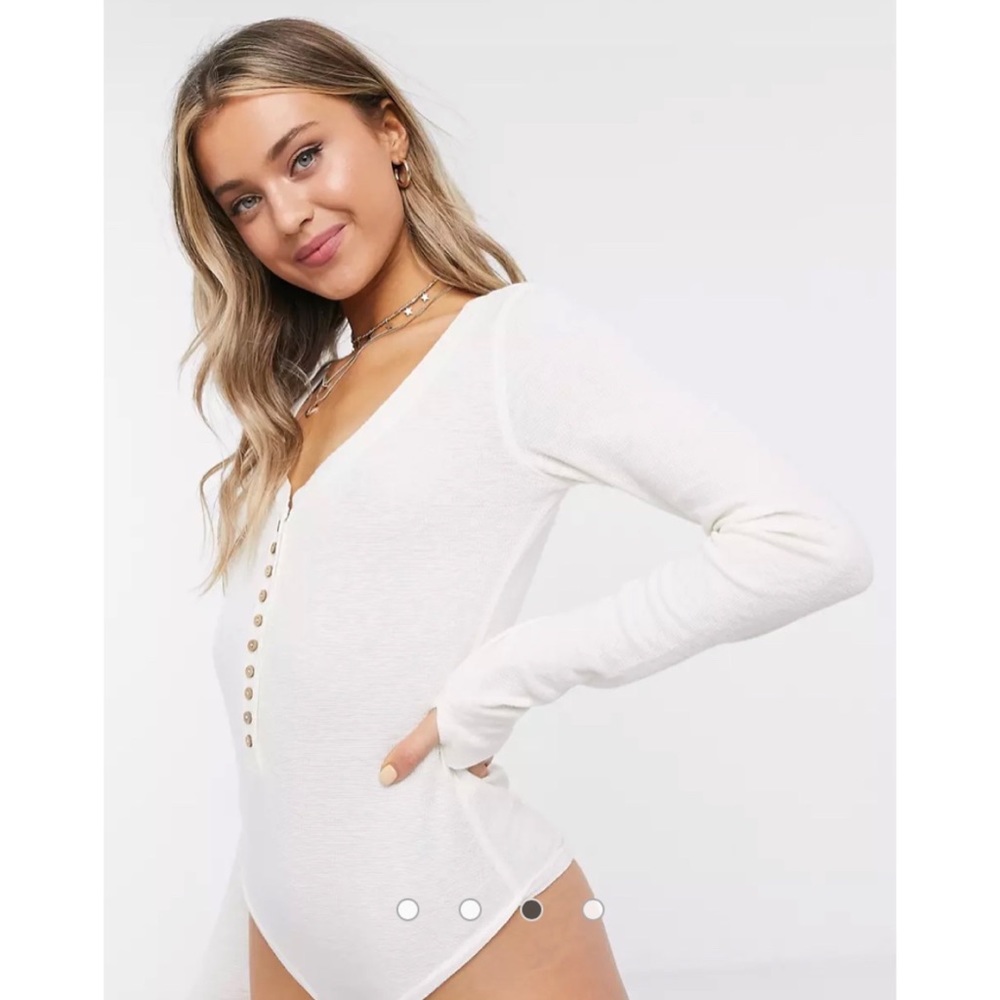 Free People White Bodysuit